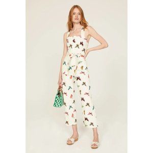 Rachel Antonoff White Jumpsuit with Colorful Butterfly Print